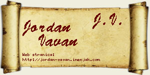 Jordan Vavan vizit kartica